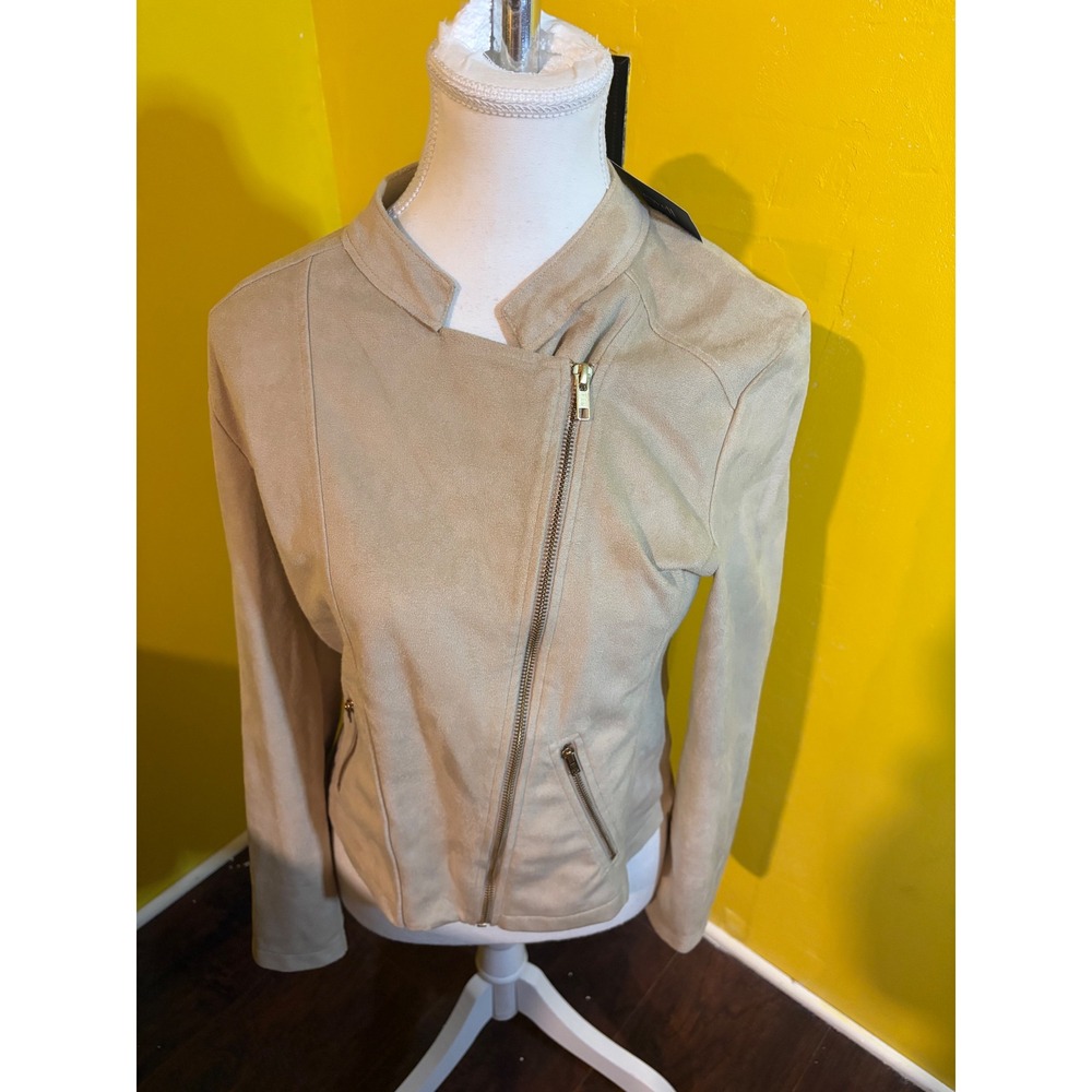 Kettlewell Colours Rachel Jacket Faux Suede Medium M NWT Sandstone Biker Coat